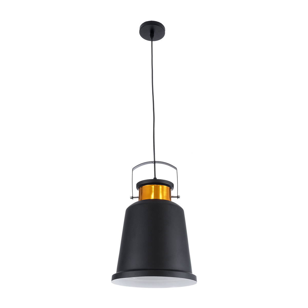 GLOBOSTAR® NUNZIATA 01236 Vintage Κρεμαστό Φωτιστικό Οροφής με Ντουί 1 x E27 AC 220-240V IP20 - Μαύρο & Χρυσό - Μ26 x Π26 x Υ40cm - Image 4