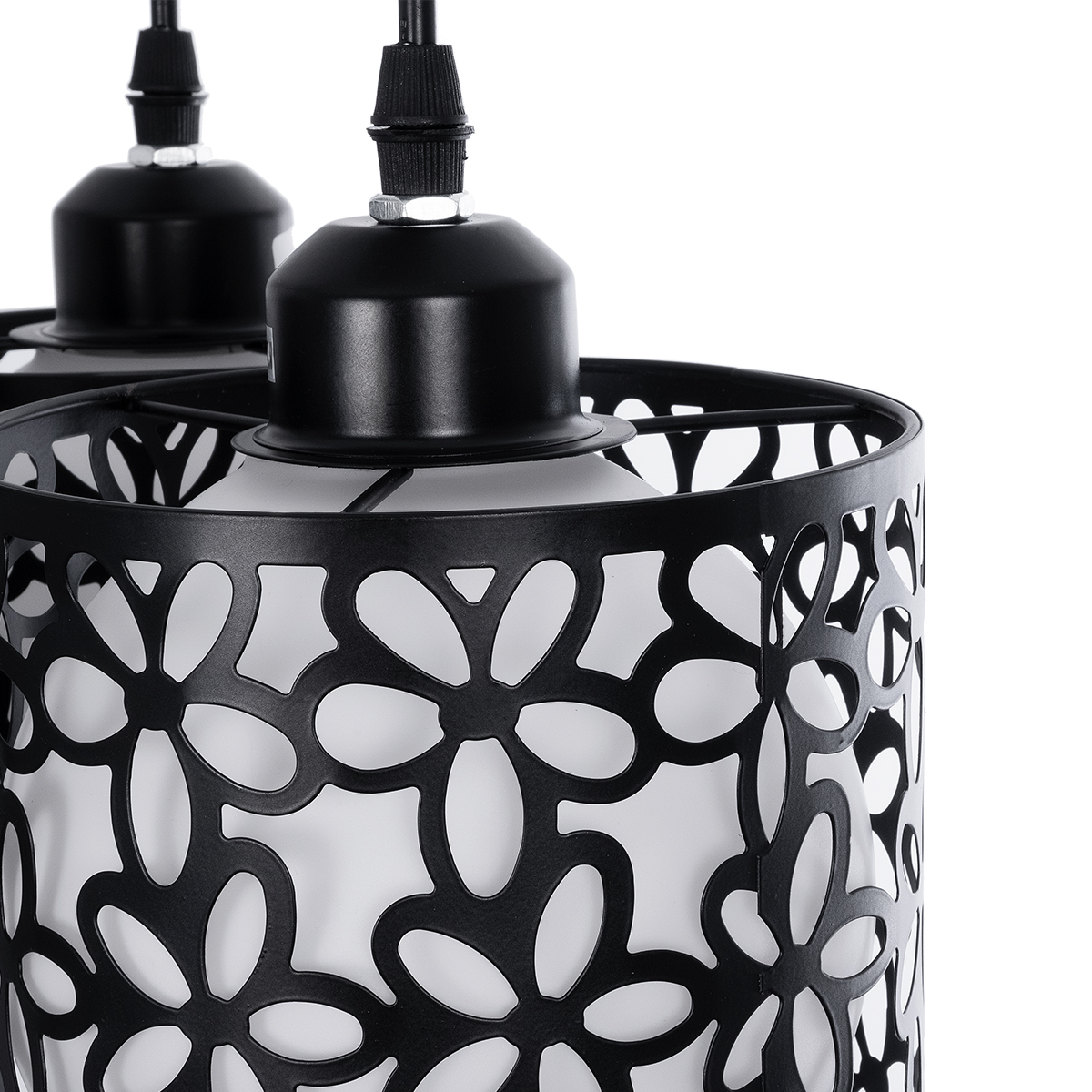 GLOBOSTAR® RAINELDA 01246 Μοντέρνο Κρεμαστό Φωτιστικό Οροφής με Ντουί 3 x E27 AC 220-240V IP20 - Μαύρο & Λευκό - Μ35 x Π35 x Υ110cm - Image 7