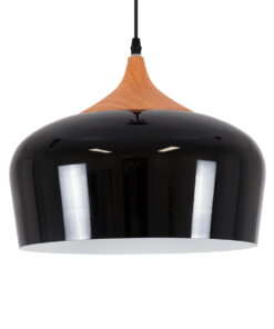GLOBOSTAR® VILI 01261 Μοντέρνο Κρεμαστό Φωτιστικό Οροφής με Ντουί 1 x E27 AC 220-240V IP20 - Μαύρο & Μπεζ - Μ35 x Π35 x Υ27cm