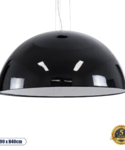 GLOBOSTAR® SERENIA 01272 Μοντέρνο Κρεμαστό Φωτιστικό Οροφής με Ντουί 1 x E27 AC 220-240V IP20 - Μαύρο & Λευκό - Μ90 x Π90 x Υ40cm