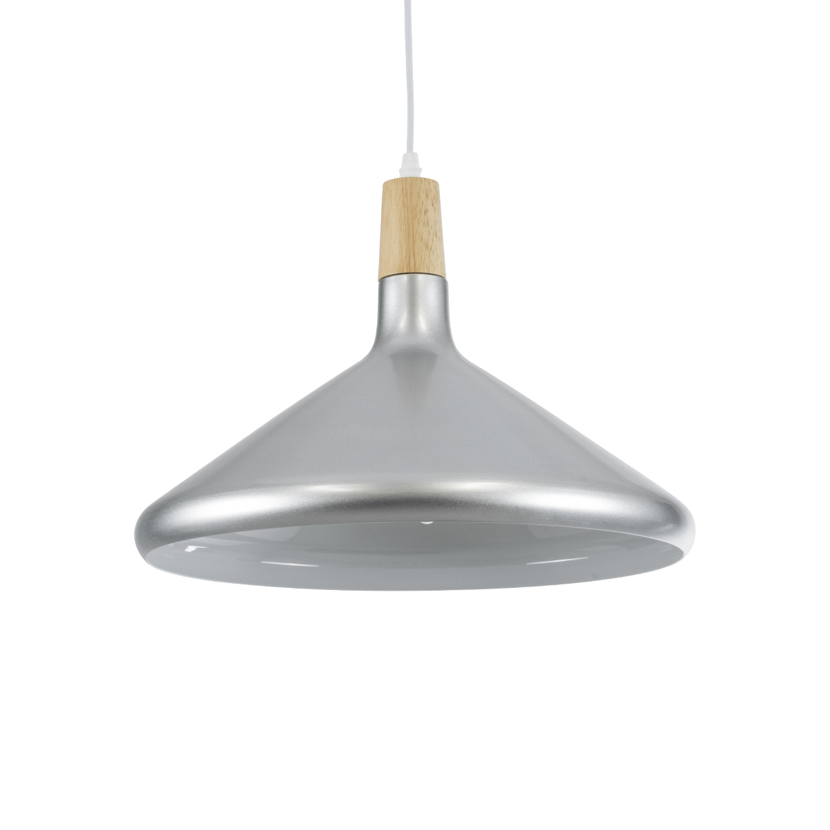 GLOBOSTAR® FELICITA 01276 Μοντέρνο Κρεμαστό Φωτιστικό Οροφής με Ντουί 1 x E27 AC 220-240V IP20 - Ασημί & Μπεζ - Μ40 x Π40 x Y30cm - Image 2