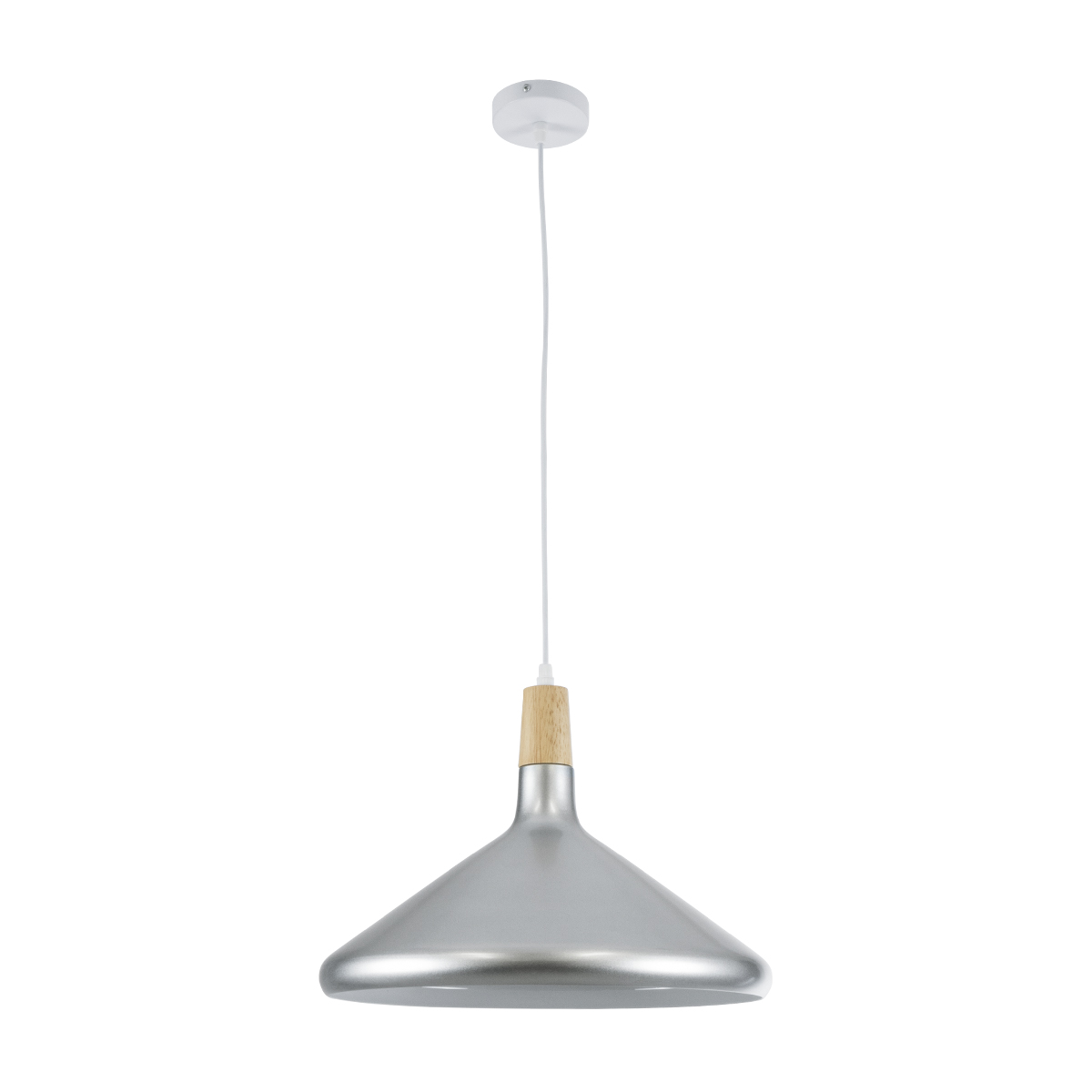 GLOBOSTAR® FELICITA 01276 Μοντέρνο Κρεμαστό Φωτιστικό Οροφής με Ντουί 1 x E27 AC 220-240V IP20 - Ασημί & Μπεζ - Μ40 x Π40 x Y30cm - Image 4