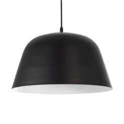 GLOBOSTAR® UPVALE 01281 Μοντέρνο Κρεμαστό Φωτιστικό Οροφής με Ντουί 1 x E27 AC 220-240V IP20 - Μαύρο & Λευκό - Μ40 x Π40 x Υ24cm