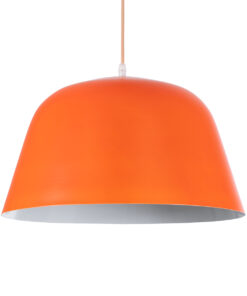 GLOBOSTAR® UPVALE 01283 Μοντέρνο Κρεμαστό Φωτιστικό Οροφής με Ντουί 1 x E27 AC 220-240V IP20 - Πορτοκαλί & Λευκό - Μ40 x Π40 x Υ24cm