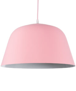 GLOBOSTAR® UPVALE 01284 Μοντέρνο Κρεμαστό Φωτιστικό Οροφής με Ντουί 1 x E27 AC 220-240V IP20 - Ροζ & Λευκό - Μ40 x Π40 x Υ24cm