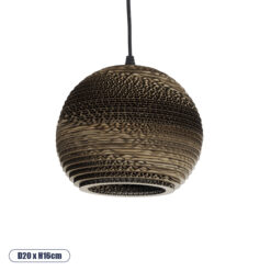 GLOBOSTAR® SANTORINI 01288 Boho Κρεμαστό Φωτιστικό Οροφής με Ντουί 1 x E27 AC 220-240V IP20 - Καφέ - Μ20 x Π20 x Y16cm