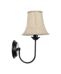 GLOBOSTAR® SHELLY 01299 Vintage Φωτιστικό Τοίχου – Απλίκα με Ντουί 1 x E27 AC 220-240V IP20 – Μαύρο & Μπεζ – Μ13 x Π18 x Υ34cm