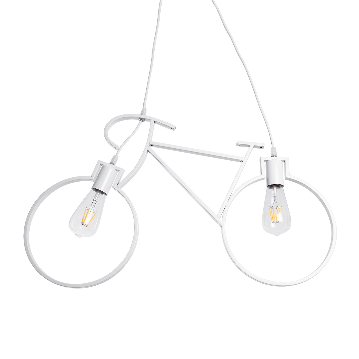 GLOBOSTAR® BIKE 01300 Vintage Κρεμαστό Φωτιστικό Οροφής με Ντουί 2 x E27 AC 220-240V IP20 - Λευκό - Μ67 x Π3.5 x Υ41cm - Image 5
