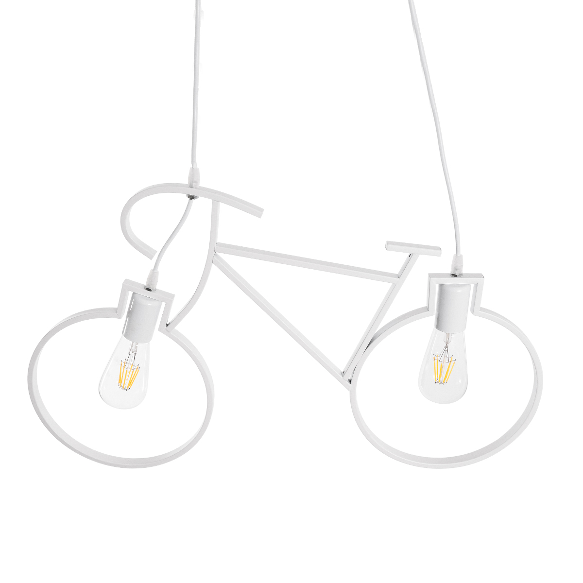 GLOBOSTAR® BIKE 01300 Vintage Κρεμαστό Φωτιστικό Οροφής με Ντουί 2 x E27 AC 220-240V IP20 - Λευκό - Μ67 x Π3.5 x Υ41cm - Image 6