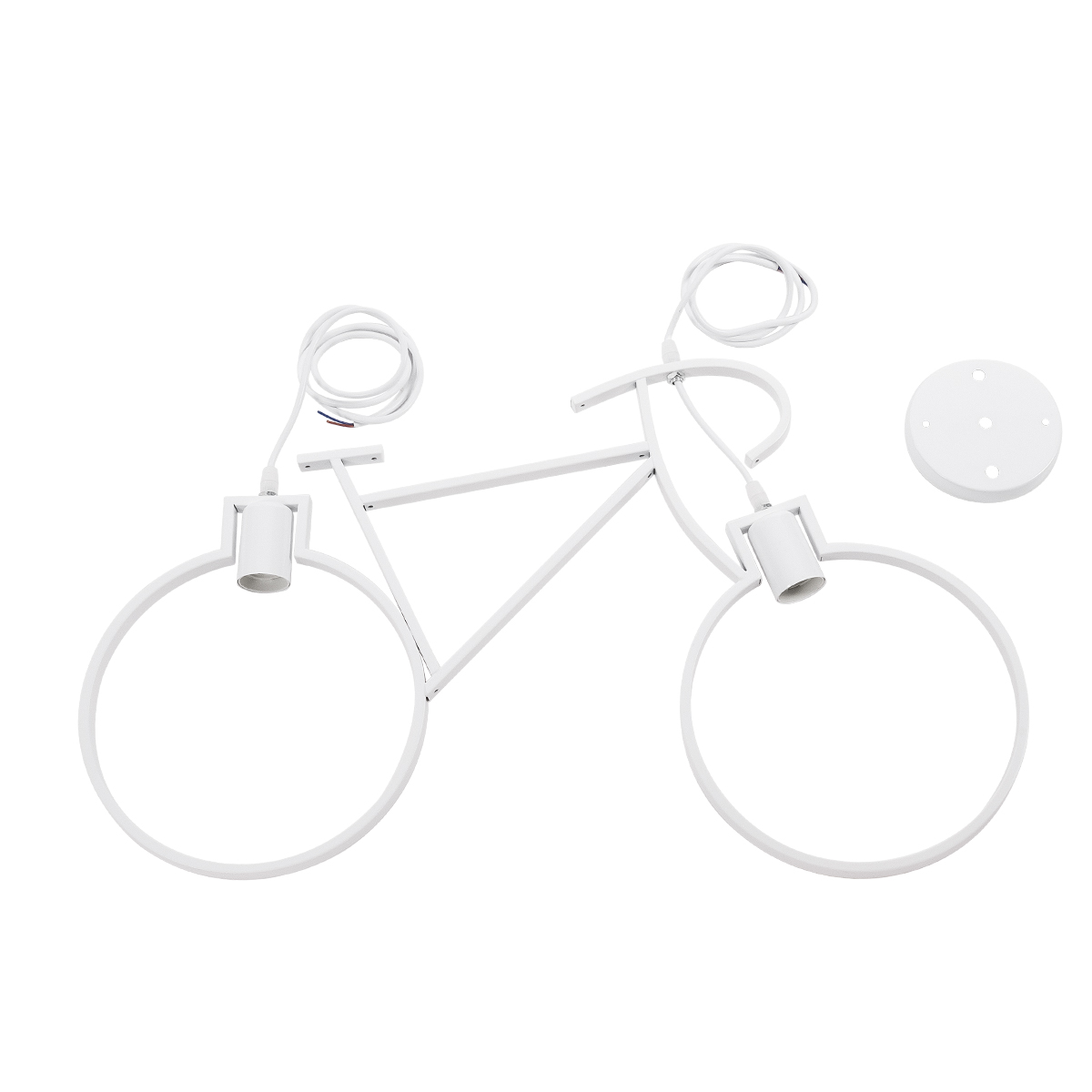 GLOBOSTAR® BIKE 01300 Vintage Κρεμαστό Φωτιστικό Οροφής με Ντουί 2 x E27 AC 220-240V IP20 - Λευκό - Μ67 x Π3.5 x Υ41cm - Image 9