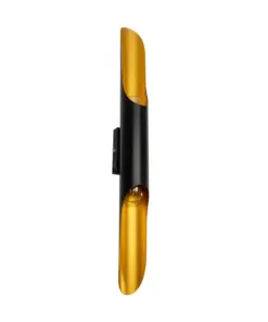 GLOBOSTAR® ESTERINA 01302 Μοντέρνο Φωτιστικό Τοίχου - Απλίκα με Ντουί 2 x E27 AC 220-240V IP20 - Μαύρο & Χρυσό - Μ5.5 x Π8 x Υ60cm