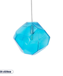 GLOBOSTAR® RINA 01306 Μοντέρνο Κρεμαστό Φωτιστικό Οροφής με Ντουί 1 x G9 AC 220-240V IP20 - Γαλάζιο - Μ20 x Π20 x Υ20cm