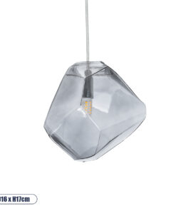 GLOBOSTAR® RINA 01307 Μοντέρνο Κρεμαστό Φωτιστικό Οροφής με Ντουί 1 x G9 AC 220-240V IP20 - Γκρι - Μ16 x Π16 x Υ17cm