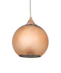 GLOBOSTAR® CANDELA 01309 Μοντέρνο Κρεμαστό Φωτιστικό Οροφής με Ντουί 1 x E27 AC 220-240V IP20 - Χάλκινο - Μ15 x Π15 x Υ13cm