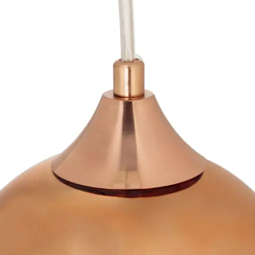 GLOBOSTAR® CANDELA 01309 Μοντέρνο Κρεμαστό Φωτιστικό Οροφής με Ντουί 1 x E27 AC 220-240V IP20 - Χάλκινο - Μ15 x Π15 x Υ13cm - Image 8