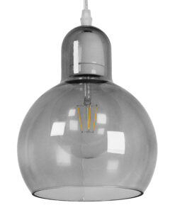 GLOBOSTAR® BOSSANOVA 01313 Μοντέρνο Κρεμαστό Φωτιστικό Οροφής με Ντουί 1 x E27 AC 220-240V IP20 - Γκρι - Μ18 x Π18 x Υ23cm