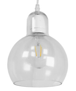 GLOBOSTAR® LUCREZIA 01314 Μοντέρνο Κρεμαστό Φωτιστικό Οροφής με Ντουί 1 x E27 AC 220-240V IP20 - Διάφανο - Μ18 x Π18 x Υ23cm
