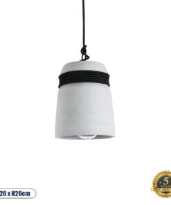GLOBOSTAR® TRIBECA 01320 Μοντέρνο Κρεμαστό Φωτιστικό Οροφής με Ντουί 1 x E27 AC 220-240V IP20 - Γκρι & Μαύρο - Μ20 x Π20 x Υ26cm