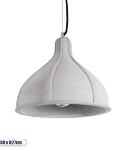 GLOBOSTAR® TRIBECA 01326 Μοντέρνο Κρεμαστό Φωτιστικό Οροφής με Ντουί 1 x E27 AC 220-240V IP20 - Γκρι - Μ30 x Π30 x Υ27cm