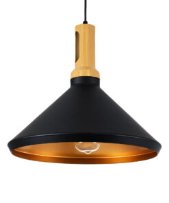 GLOBOSTAR® CALYPSO 01334-A Μοντέρνο Κρεμαστό Φωτιστικό Οροφής με Ντουί 1 x E27 AC 220-240V IP20 - Μαύρο & Μπρούτζινο - Μ36 x Π36 x Υ30cm