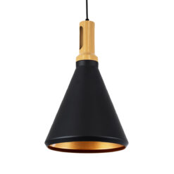 GLOBOSTAR® CALYPSO 01334-C Μοντέρνο Κρεμαστό Φωτιστικό Οροφής με Ντουί 1 x E27 AC 220-240V IP20 - Μαύρο & Μπρούτζινο  - Μ25 x Π25 x Υ40cm