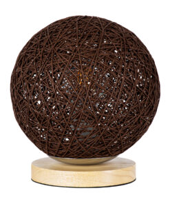 GLOBOSTAR® OCEANA 01337 Boho Επιτραπέζιο Φωτιστικό Πορτατίφ με Ντουί 1 x E27 AC 220-240V IP20 - Καφέ & Μπεζ - M20 x Π20 x Υ22cm