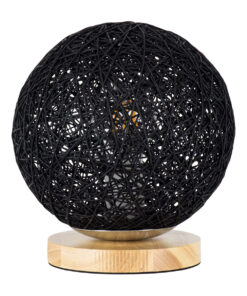 GLOBOSTAR® OCEANA 01338 Boho Επιτραπέζιο Φωτιστικό Πορτατίφ με Ντουί 1 x E27 AC 220-240V IP20 - Μαύρο & Μπεζ - M20 x Π20 x Υ22cm