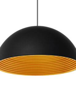 GLOBOSTAR® MEDEA 01344 Μοντέρνο Κρεμαστό Φωτιστικό Οροφής με Ντουί 1 x E27 AC 220-240V IP20 - Μαύρο & Χρυσό - Μ60 x Π60 x Υ30cm