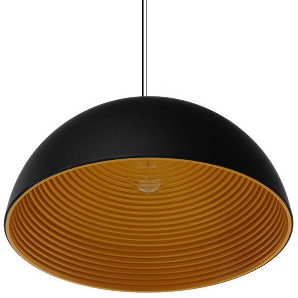 GLOBOSTAR® MEDEA 01344 Μοντέρνο Κρεμαστό Φωτιστικό Οροφής με Ντουί 1 x E27 AC 220-240V IP20 - Μαύρο & Χρυσό - Μ60 x Π60 x Υ30cm - Image 3