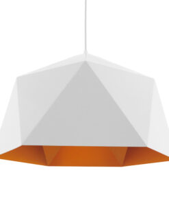 GLOBOSTAR® HEXAGON 01378 Μοντέρνο Κρεμαστό Φωτιστικό Οροφής με Ντουί 1 x E27 AC 220-240V IP20 - Λευκό & Χρυσό - Μ46 x Π46 x Y25cm