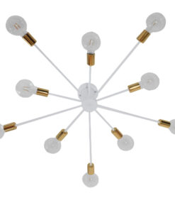 GLOBOSTAR® OLINDA 01383 Μοντέρνο Φωτιστικό Οροφής με Ντουί 10 x E27 AC 220-240V IP20 - Λευκό & Χρυσό - Μ95 x Π95 x Υ17cm