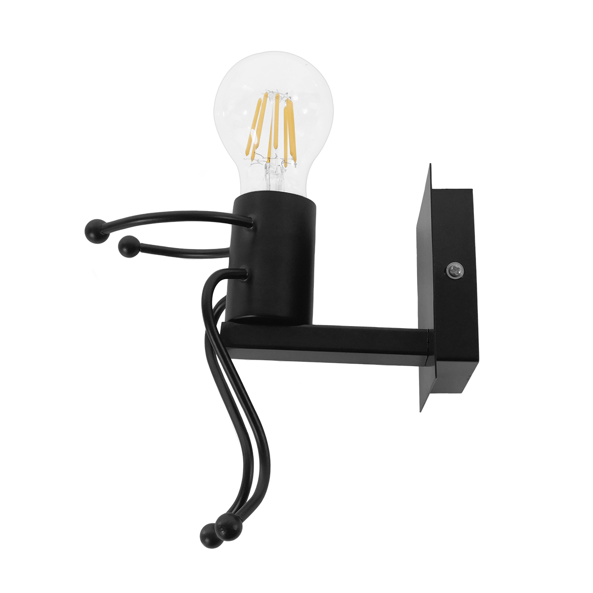 GLOBOSTAR® FIGURE 10001388 Μοντέρνο Φωτιστικό Τοίχου - Απλίκα με Ντουί 1 x E27 AC 220-240V IP20 - Μαύρο - Μ12 x Π19 x Υ17cm - Image 3
