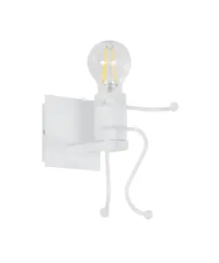 GLOBOSTAR® LITTLEMAN 01389 Μοντέρνο Φωτιστικό Τοίχου - Απλίκα με Ντουί 1 x E27 AC 220-240V IP20 - Λευκό - Μ12 x Π19 x Υ17cm