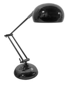 GLOBOSTAR® OFFICE 01392 Μοντέρνο Επιτραπέζιο Φωτιστικό Πορτατίφ με Ντουί 1 x E27 AC 220-240V IP20 - Μαύρο - Μ12 x Π12 x Υ80cm