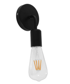 GLOBOSTAR® DON 01396 Vintage Φωτιστικό Τοίχου - Απλίκα με Ντουί 1 x E27 AC 220-240V IP20 - Μαύρο - Μ10 x Π7 x Υ16cm