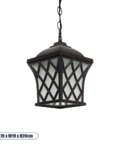 GLOBOSTAR® LINCOLN 01399 Vintage Κρεμαστό Φωτιστικό Οροφής με Ντουί 1 x E27 AC 220-240V IP20 - Καφέ & Διάφανο - Μ19 x Π19 x Υ20cm