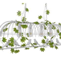 GLOBOSTAR® NEST 01403 Vintage Κρεμαστό Φωτιστικό Οροφής με Ντουί 4 x E27 AC 220-240V IP20 - Λευκό & Πράσινο - Μ103 x Π34 x Υ36.5cm