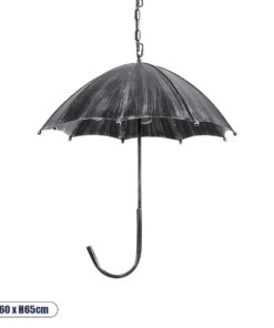 GLOBOSTAR® UMBRELLA 01407 Vintage Κρεμαστό Φωτιστικό Οροφής με Ντουί 5 x E27 AC 220-240V IP20 - Ασημί - Μ60 x Π60 x Y65cm