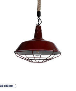 GLOBOSTAR® CRANE 01410 Vintage Κρεμαστό Φωτιστικό Οροφής με Ντουί 1 x E27 AC 220-240V IP20 - Κόκκινο & Μπεζ - Μ36 x Π36 x Υ31cm