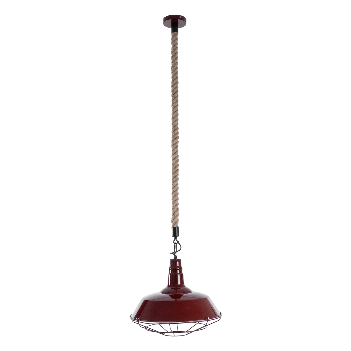 GLOBOSTAR® CRANE 01410 Vintage Κρεμαστό Φωτιστικό Οροφής με Ντουί 1 x E27 AC 220-240V IP20 - Κόκκινο & Μπεζ - Μ36 x Π36 x Υ31cm - Image 4