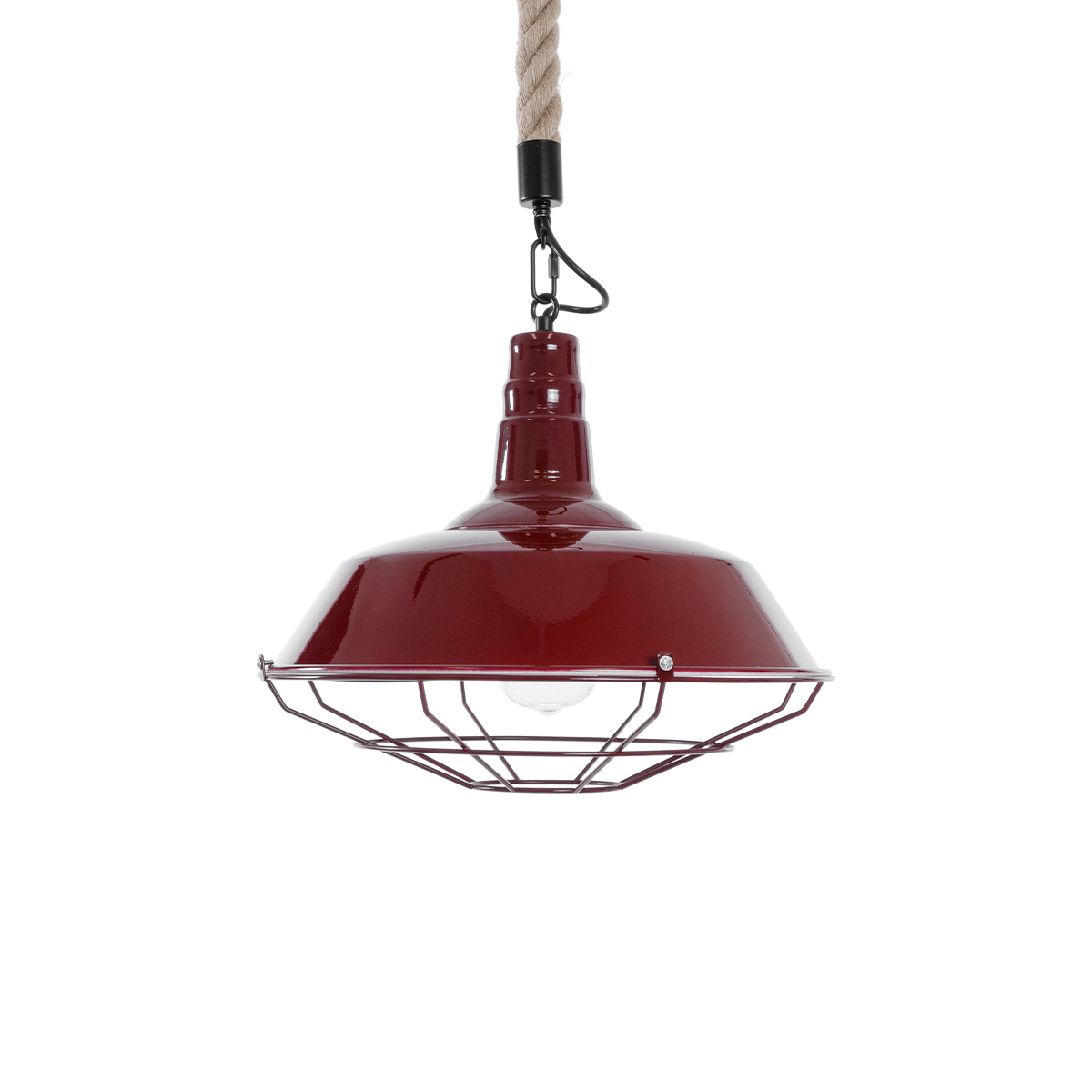 GLOBOSTAR® CRANE 01410 Vintage Κρεμαστό Φωτιστικό Οροφής με Ντουί 1 x E27 AC 220-240V IP20 - Κόκκινο & Μπεζ - Μ36 x Π36 x Υ31cm - Image 5