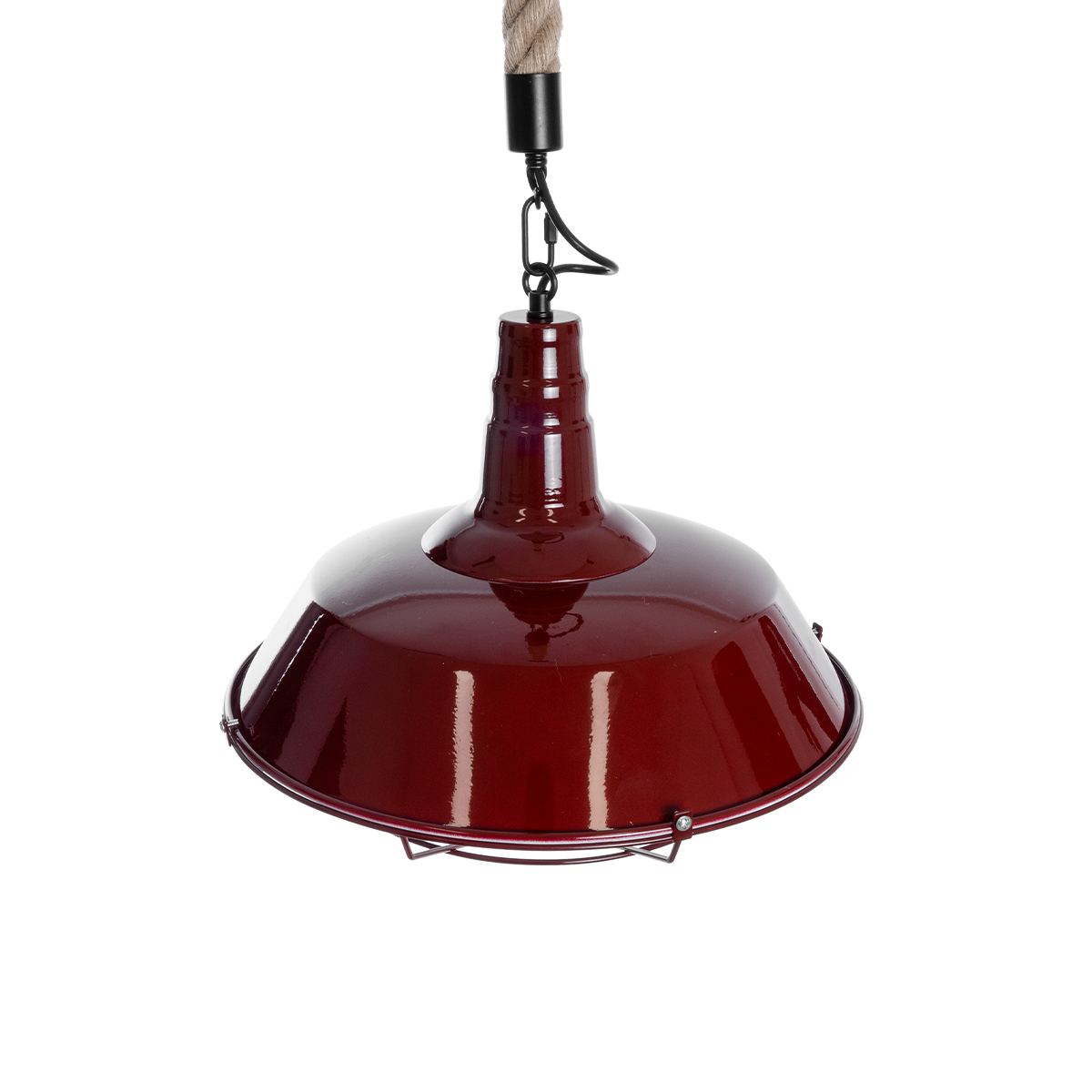 GLOBOSTAR® CRANE 01410 Vintage Κρεμαστό Φωτιστικό Οροφής με Ντουί 1 x E27 AC 220-240V IP20 - Κόκκινο & Μπεζ - Μ36 x Π36 x Υ31cm - Image 7