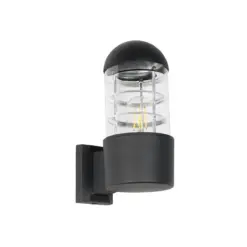 GLOBOSTAR® NEWI 01419 Μοντέρνο Φωτιστικό Τοίχου - Απλίκα με Ντουί 1 x E27 AC 220-240V IP20 - Μαύρο - Μ11 x Π17 x Υ25cm