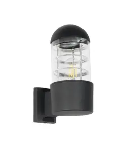 GLOBOSTAR® NEWI 01419 Μοντέρνο Φωτιστικό Τοίχου - Απλίκα με Ντουί 1 x E27 AC 220-240V IP20 - Μαύρο - Μ11 x Π17 x Υ25cm