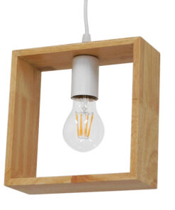GLOBOSTAR® ELISE 01428 Μοντέρνο Κρεμαστό Φωτιστικό Οροφής με Ντουί 1 x E27 AC 220-240V IP20 - Μπεζ & Λευκό - Μ8 x Π8 x Υ23cm