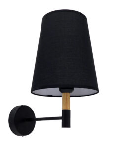 GLOBOSTAR® LYDFORD 01432 Μοντέρνο Φωτιστικό Τοίχου - Απλίκα με Ντουί 1 x E27 AC 220-240V IP20 - Μαύρο & Μπεζ - Μ20 x Π28 x Υ36cm