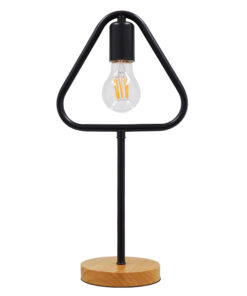 GLOBOSTAR® HONOR TRIANGLE 01436 Μοντέρνο Επιτραπέζιο Φωτιστικό Πορτατίφ με Ντουί 1 x E27 AC 220-240V IP20 - Μαύρο & Μπεζ - M20 x Π20 x Υ40cm