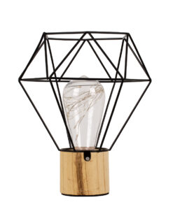 GLOBOSTAR® ANTLER 01441 Μοντέρνο Επιτραπέζιο Φωτιστικό LED 2.2W 154lm 360° DC 5V IP20 Θερμό Λευκό 2700K - DIODE - Μαύρο & Μπεζ - Μ19 x Π19 x Υ23cm - 2 Χρόνια Εγγύηση