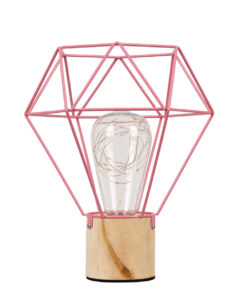 GLOBOSTAR® ANTLER 01442 Μοντέρνο Επιτραπέζιο Φωτιστικό LED 2.2W 154lm 360° DC 5V IP20 Θερμό Λευκό 2700K - DIODE - Ροζ & Μπεζ - Μ19 x Π19 x Υ23cm - 2 Χρόνια Εγγύηση