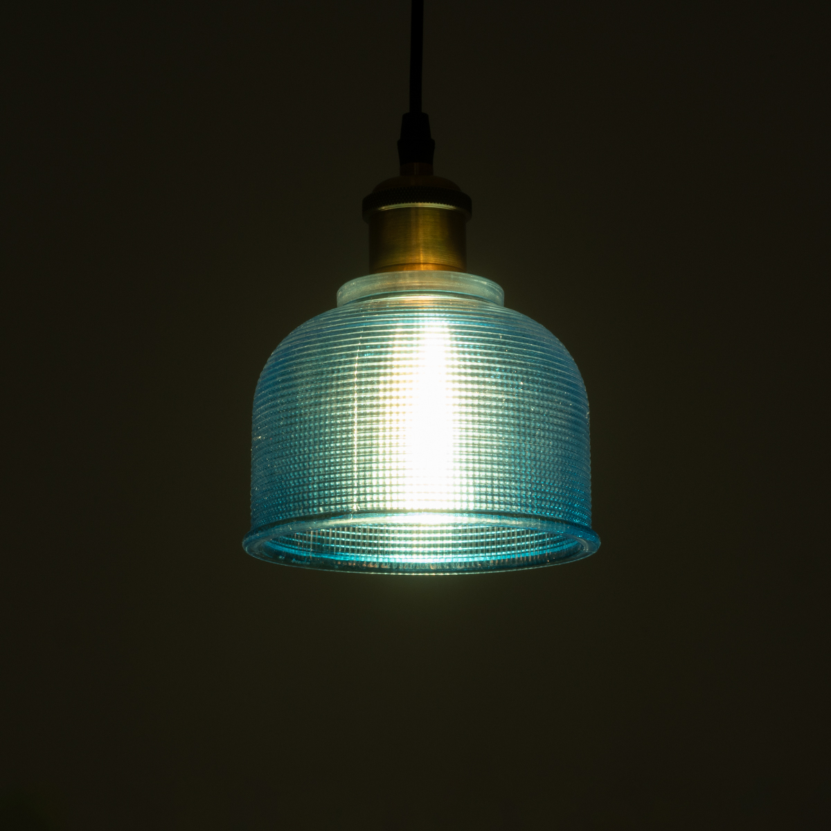 GLOBOSTAR® SEGRETO 01452 Vintage Κρεμαστό Φωτιστικό Οροφής με Ντουί 1 x E27 AC 220-240V IP20 - Μπλε & Χρυσό - Μ14 x Π14 x Υ18cm - Image 3